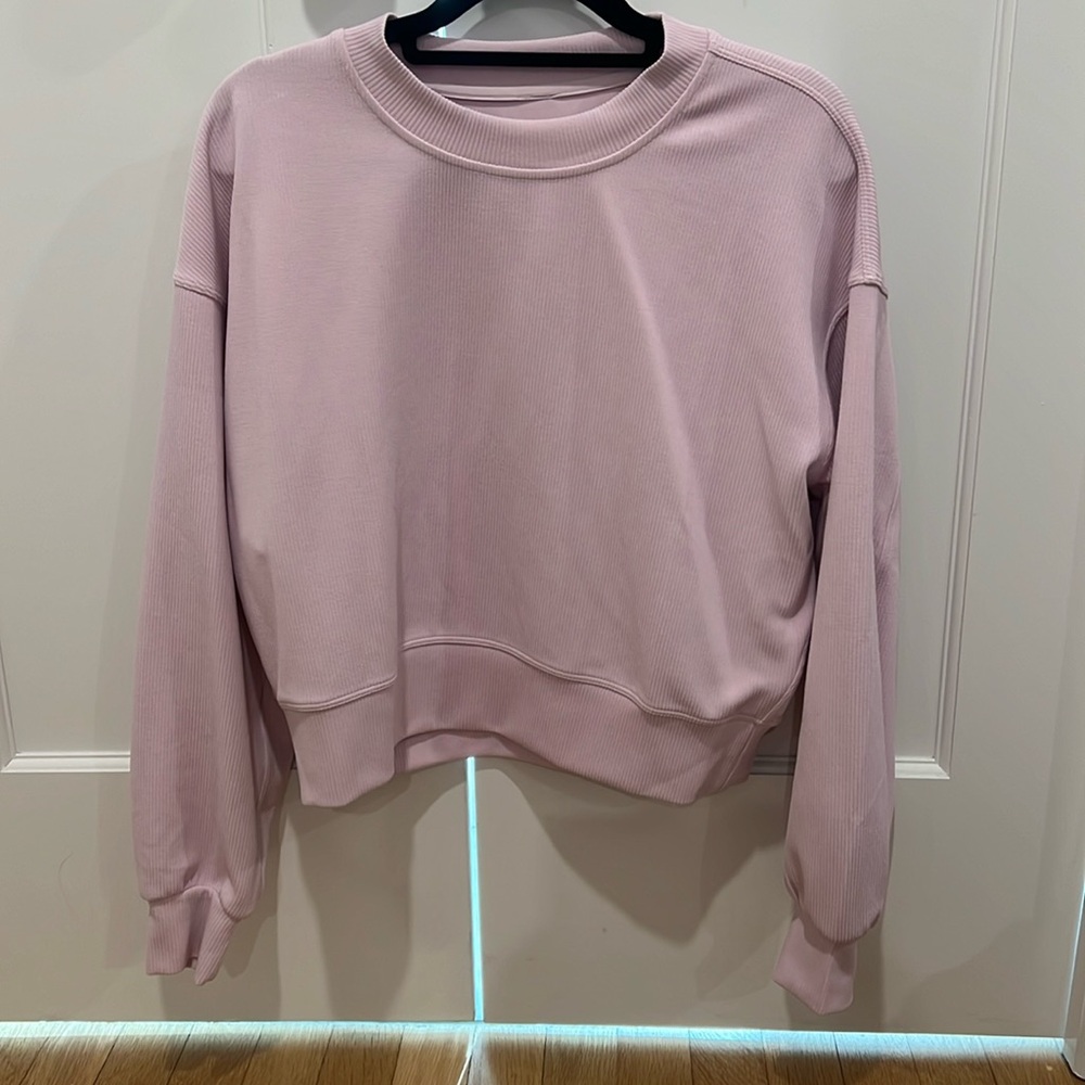 Lululemon Perfectly Oversized Ribbed Crop Crew sweatshirt, women’s, size 2